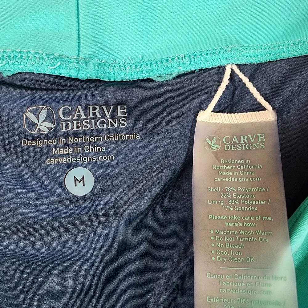 Carve Designs Womens M Board Shorts Aqua Stretch Lined Pockets Swimwear NWT